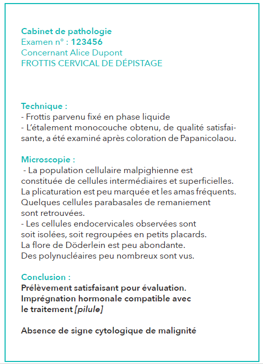 papillomavirus resultat frottis)